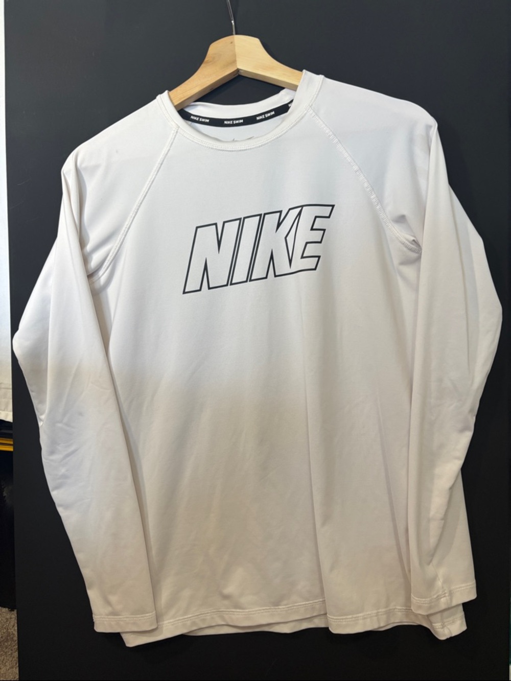 Nike women’s  White Long-Sleeve Logo swim Tee